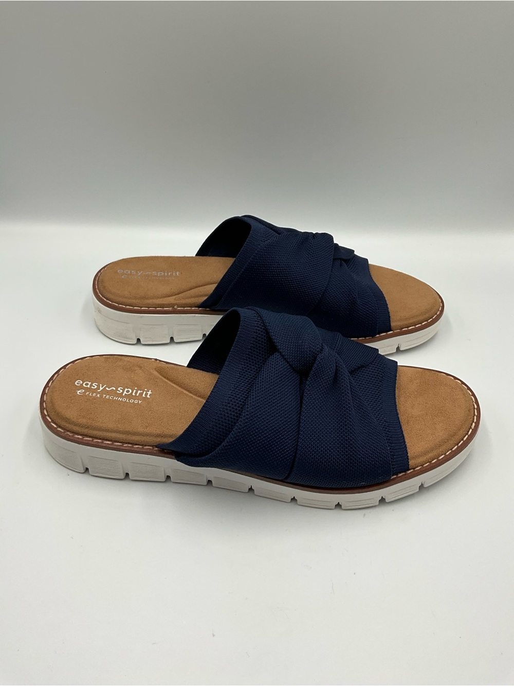 Easy Spirit Slip On Size 8.5 Navy Knotted Slide Mules for Women